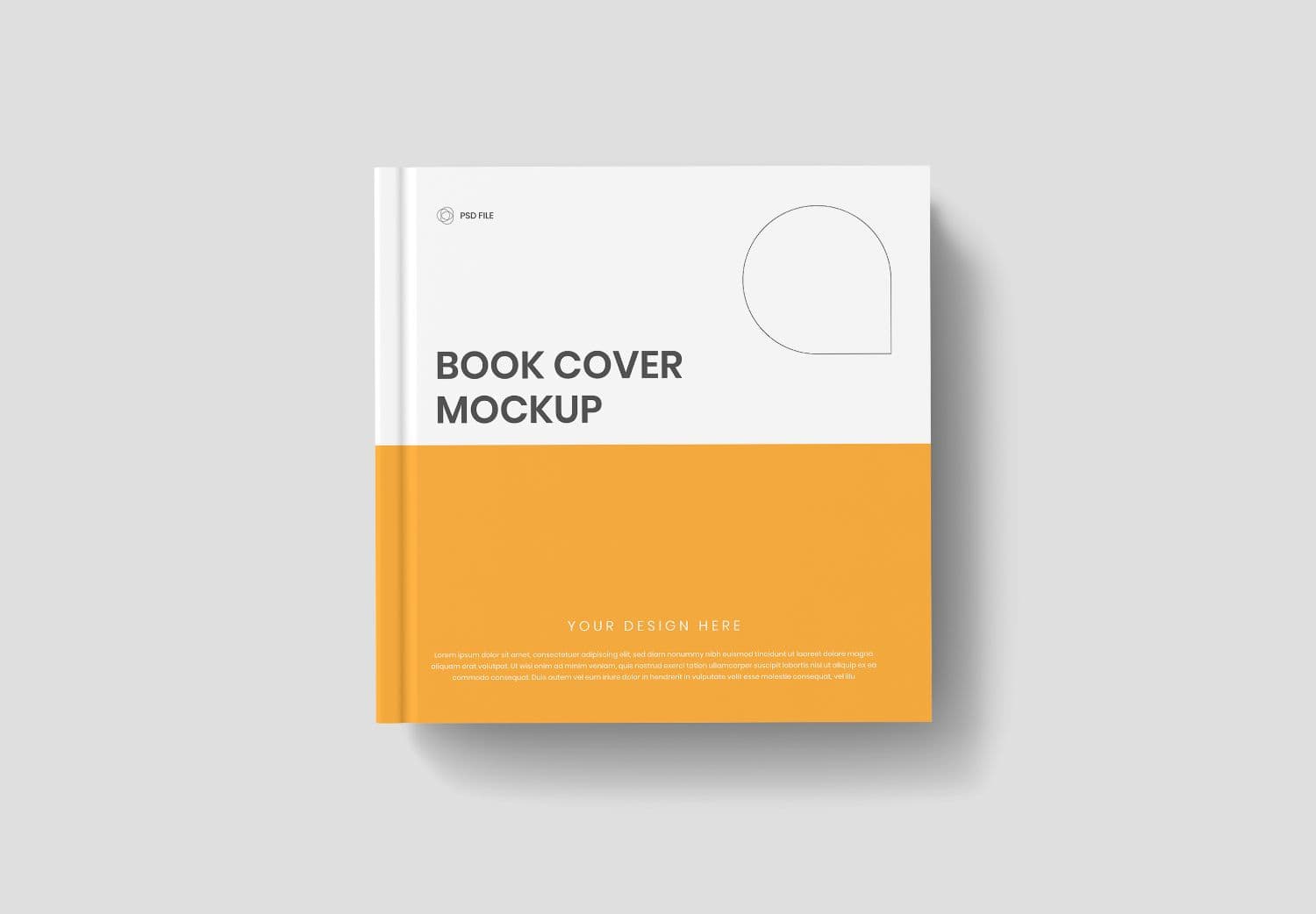 Minimalist Book Cover Mockup – White & Orange PSD Template