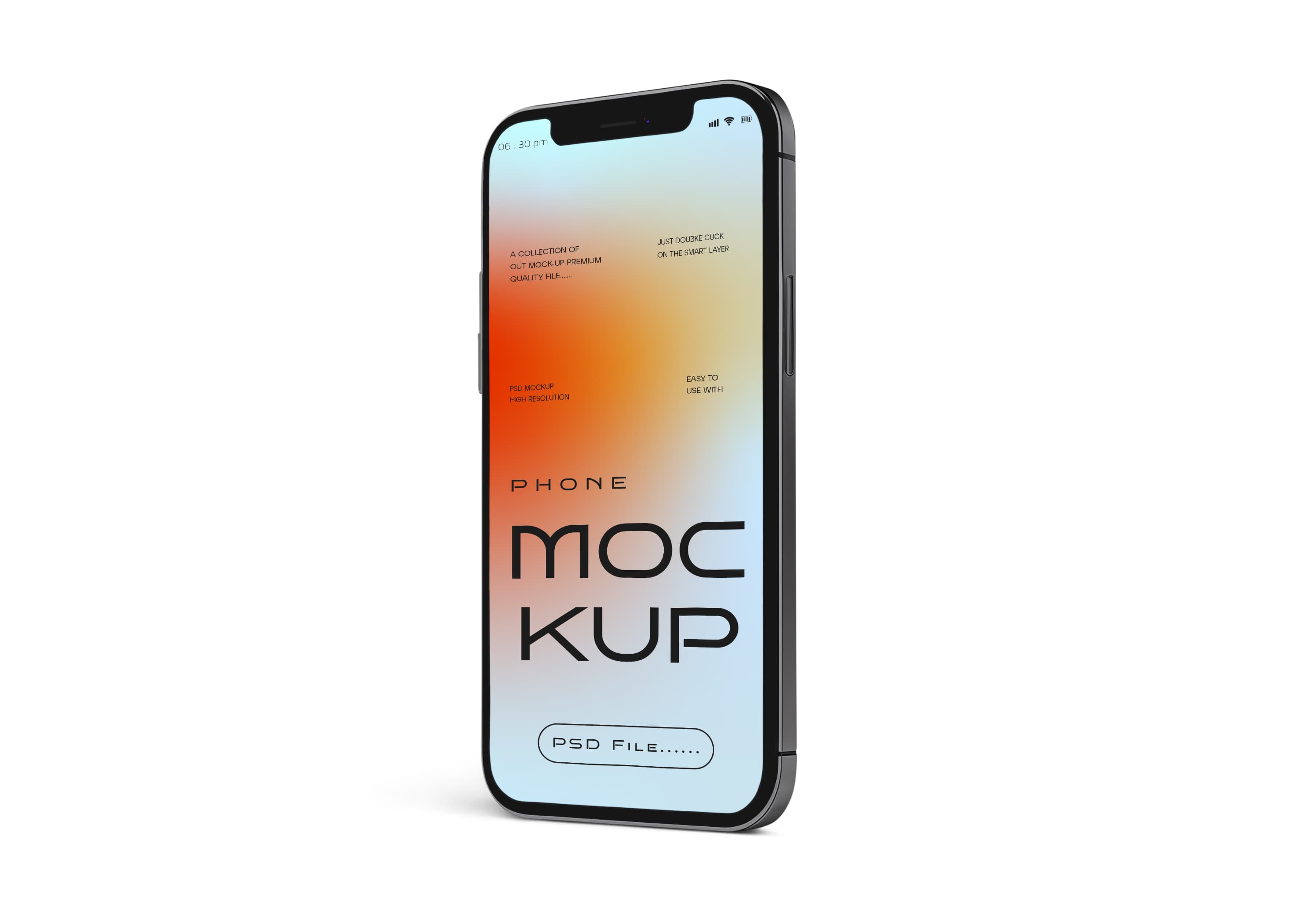 iPhone 13 Pro Mockup – Gradient Screen on Minimalist White Background