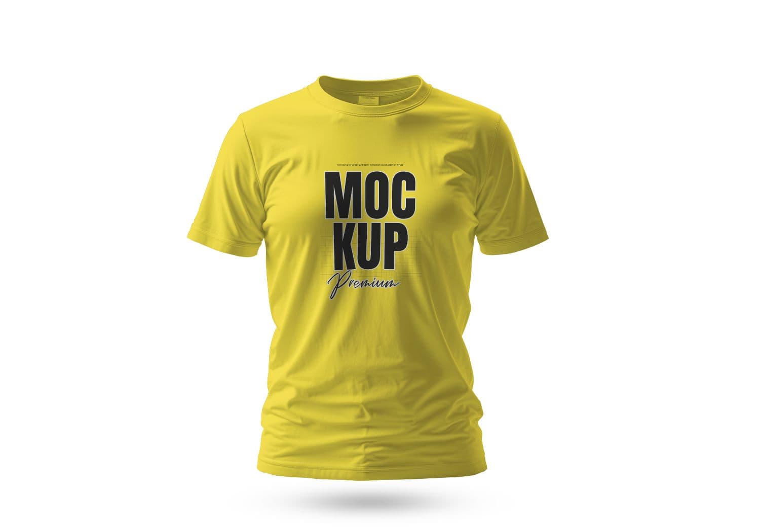 Vibrant Yellow T-Shirt Mockup - High Quality Realistic Design Presentation