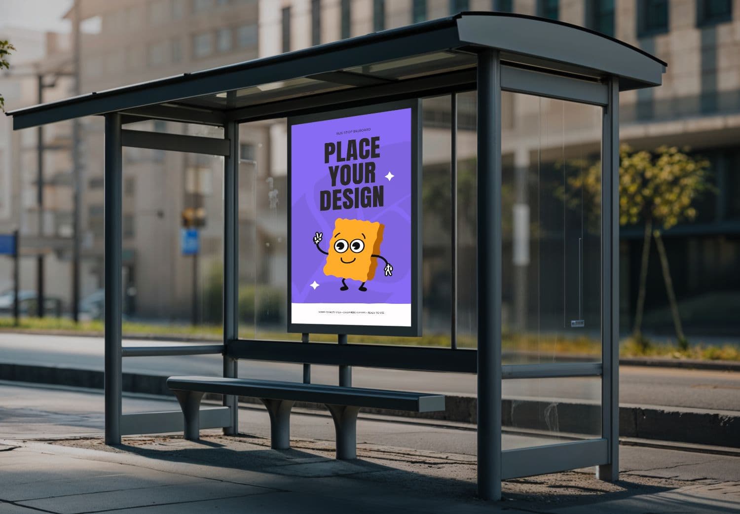 Bus Stop Billboard Mockup for Outdoor Advertising
