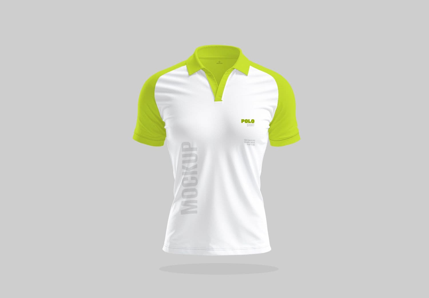 White & Lime Green Polo Shirt Mockup - High Quality Design Presentation