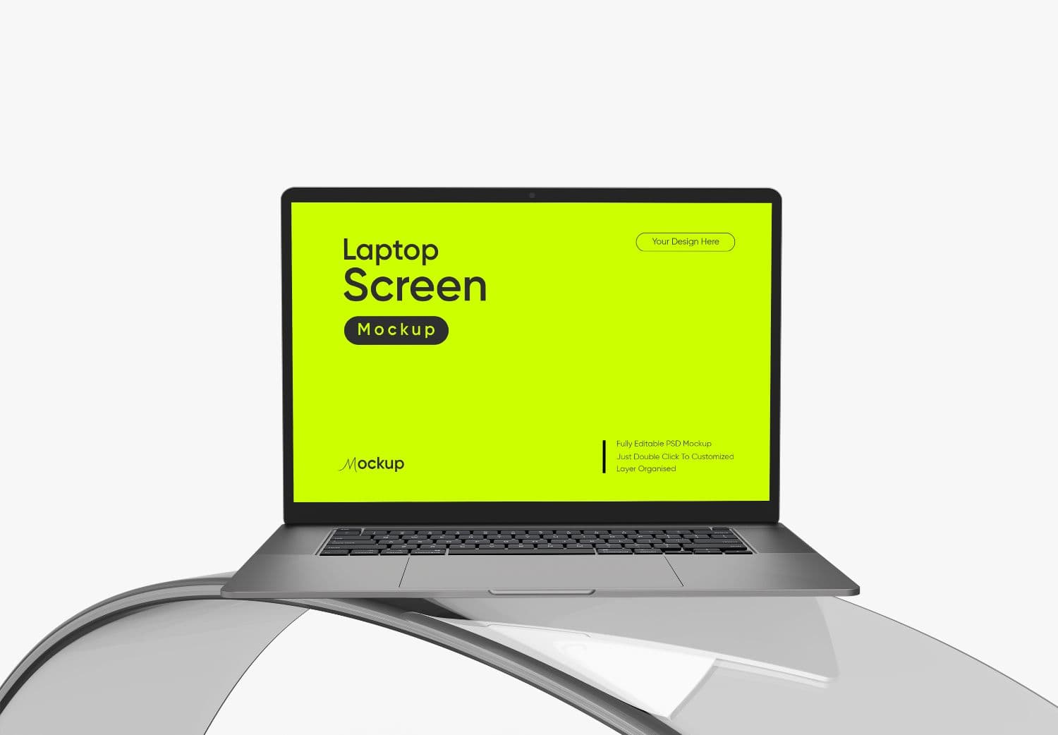 Laptop Screen Mockup on Modern Table