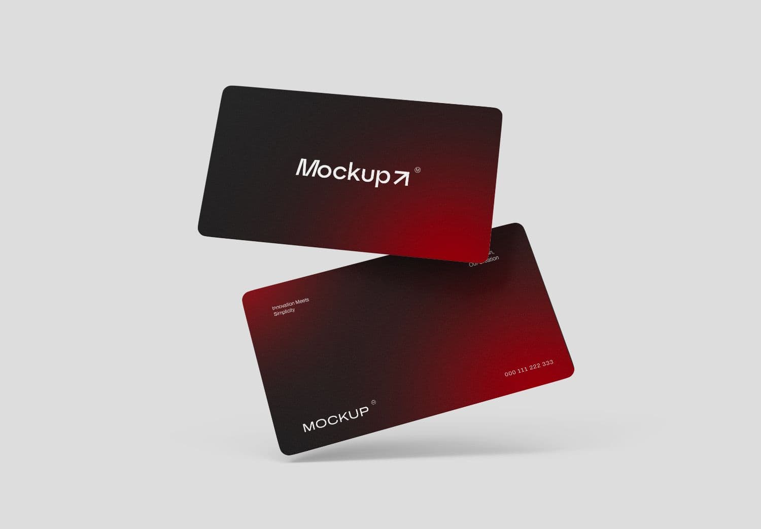 Red Black Gradient Business Card Mockup