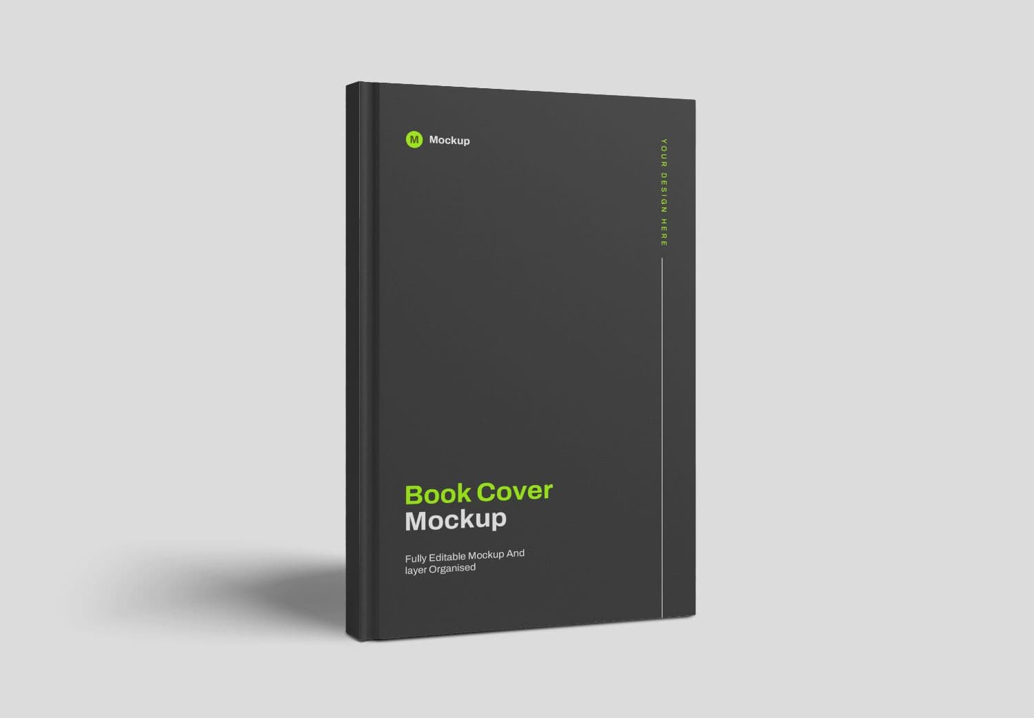 Dark Book Cover Mockup – Green Accent Design
