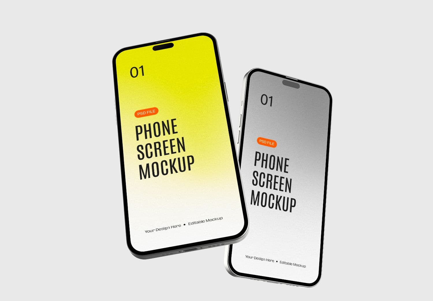 Dual Phone Screen Mockup for Designers