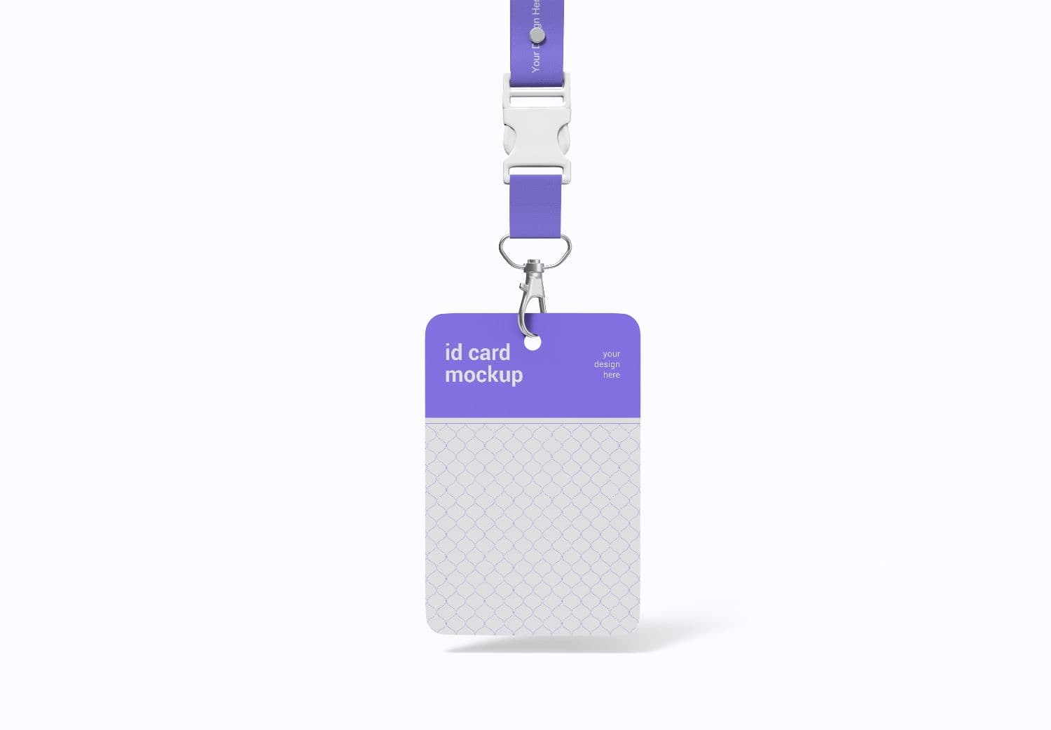 Purple ID Card Mockup with Geometric Pattern - High Res PSD Template