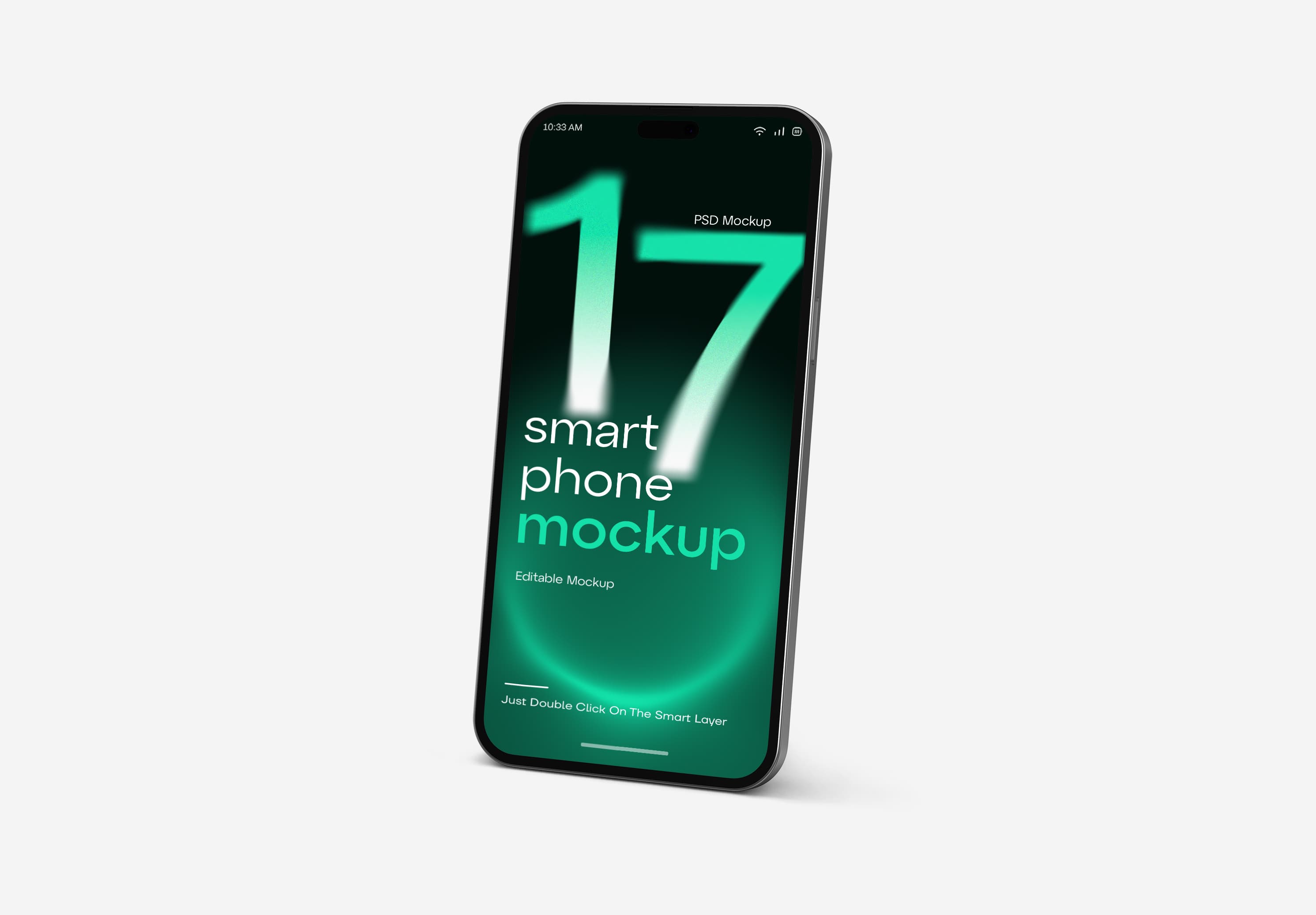 Green Gradient iPhone 17 Mockup with Floating Effect