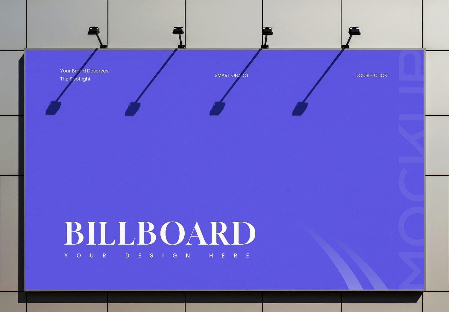 Purple Billboard Mockup - Urban Wall Advertising Template