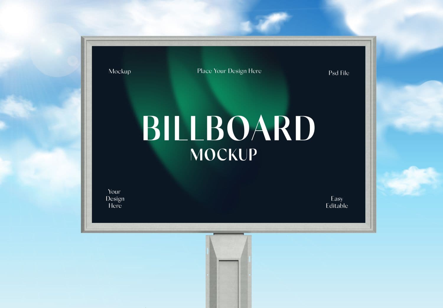 Outdoor Billboard Mockup – Sky Background for Brand Ads & Campaigns