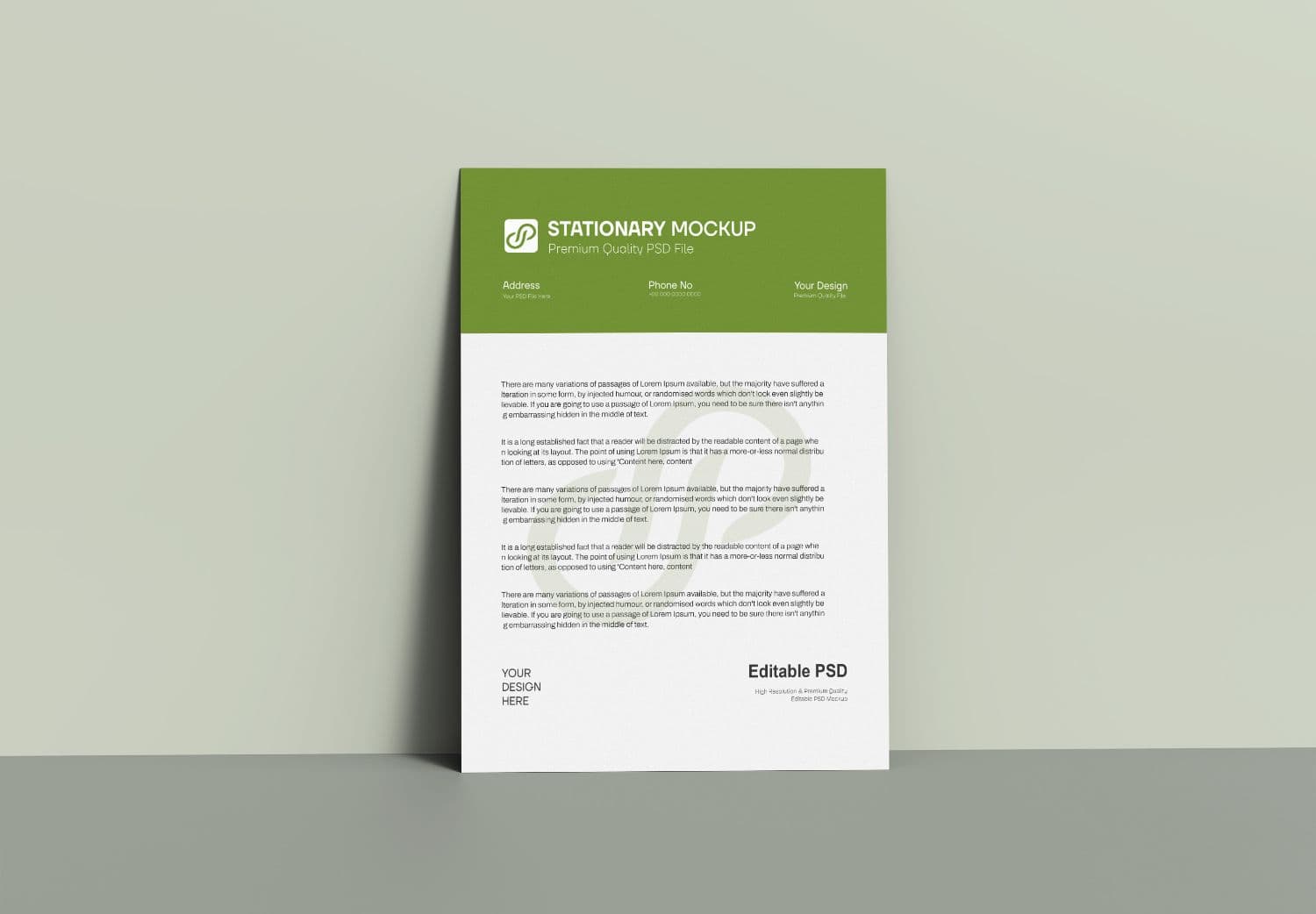 Green Stationery Mockup – High Quality PSD for Brand Identity & Letterheads