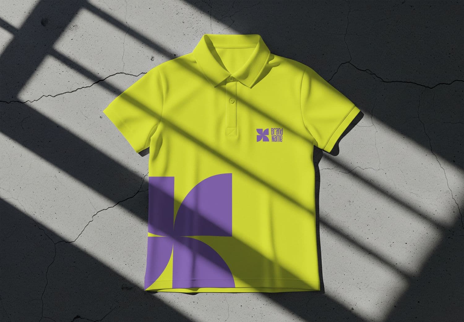 Vibrant Yellow Polo Shirt Mockup Design