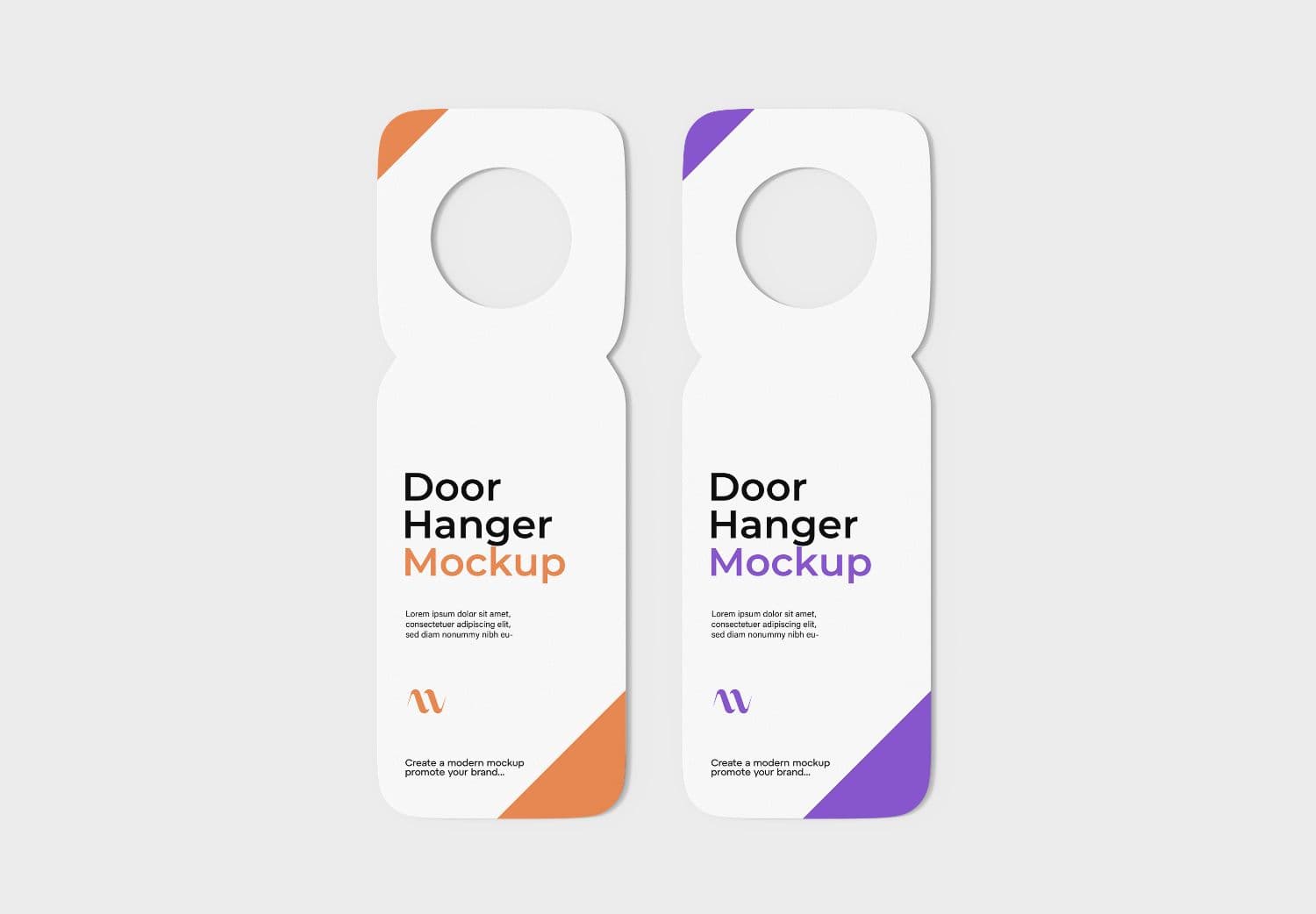 Modern Door Hanger Mockup - Professional Branding for Hotels, Services & Promotions