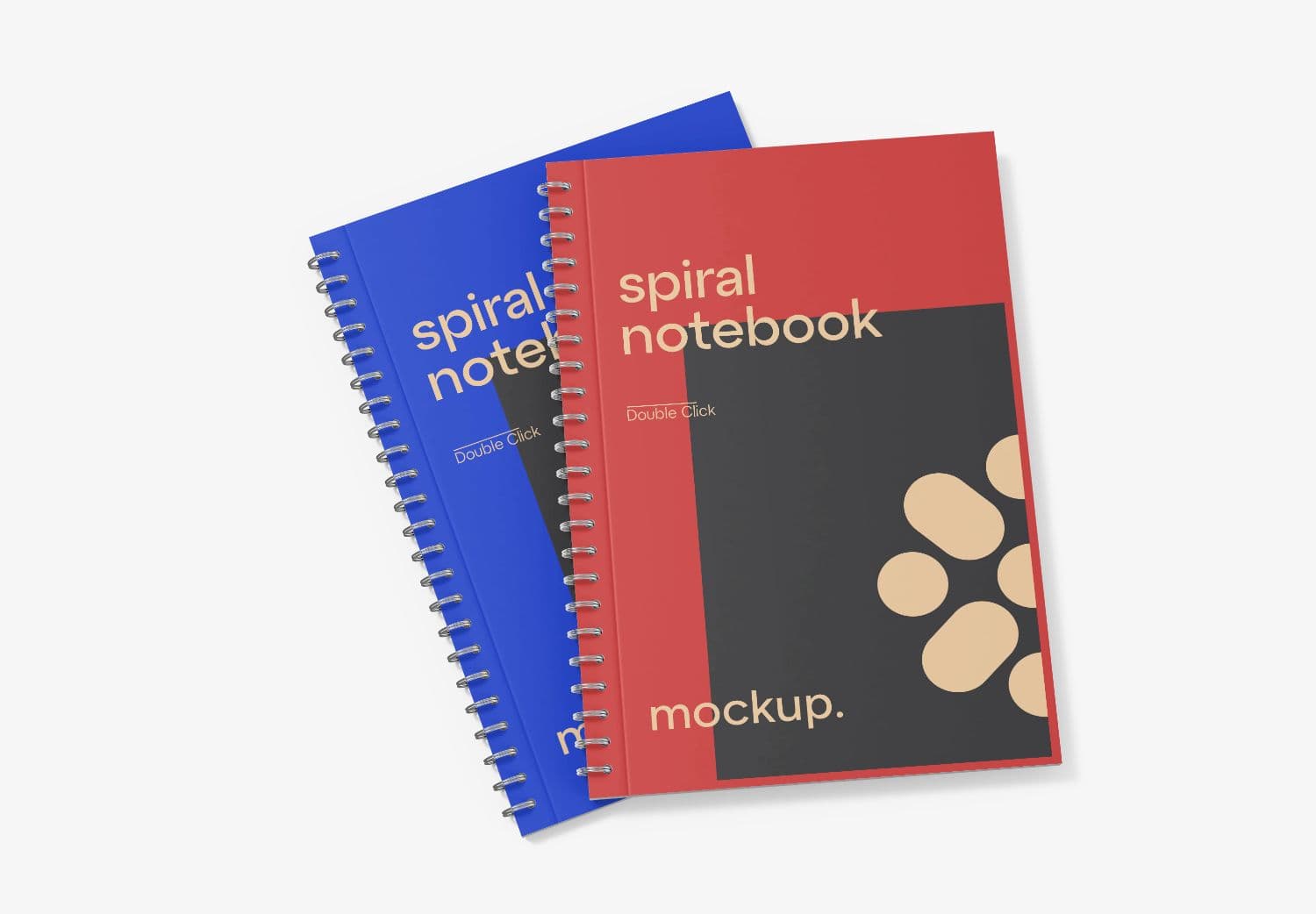 Red & Blue Spiral Notebook Mockup Set