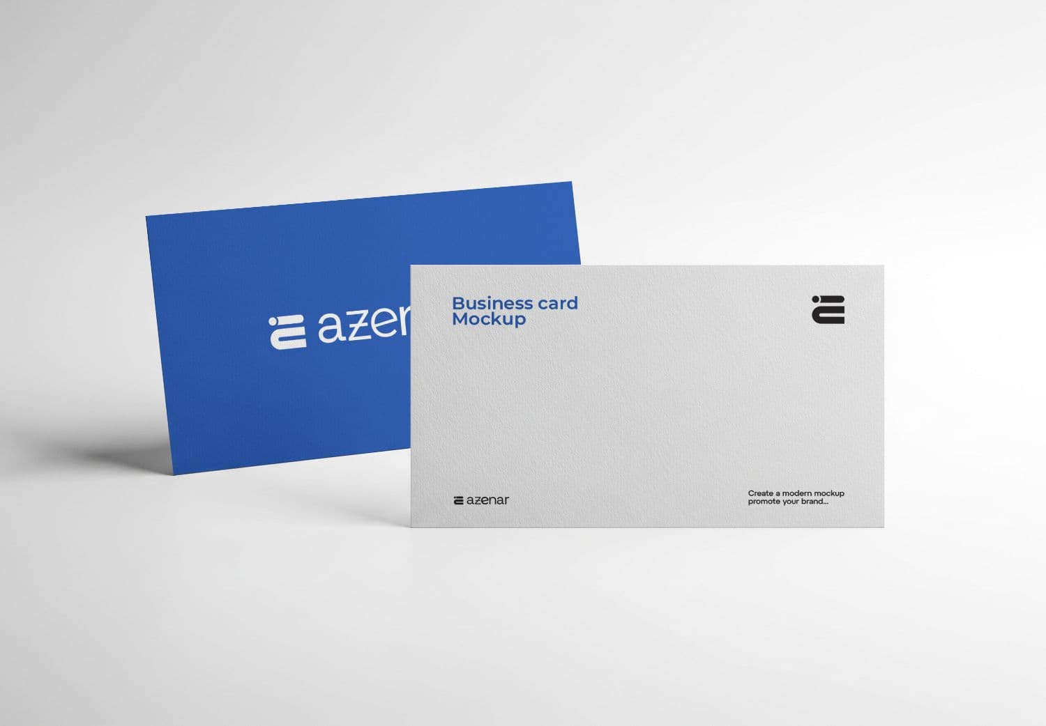 Blue & White Standing Business Card Mockup - High Quality Branding for Professionals