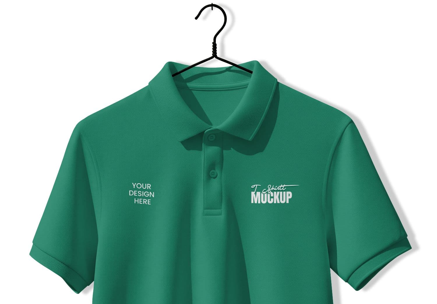 Green Polo Shirt Mockup on Hanger