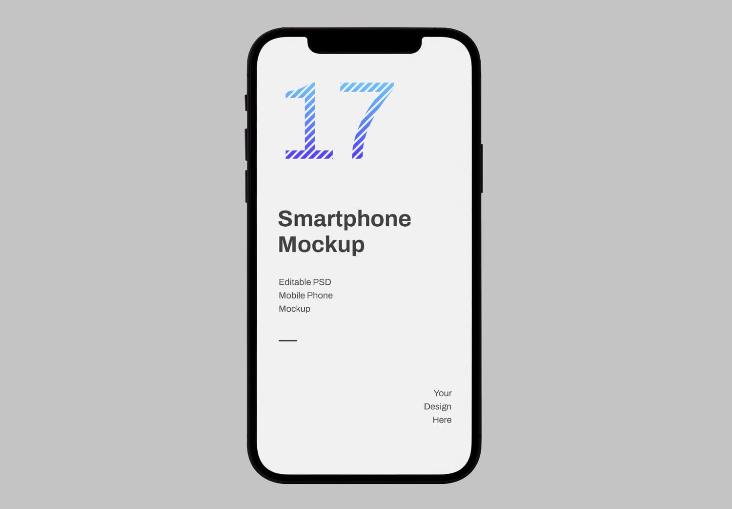 iPhone 17 Front View Mockup Template