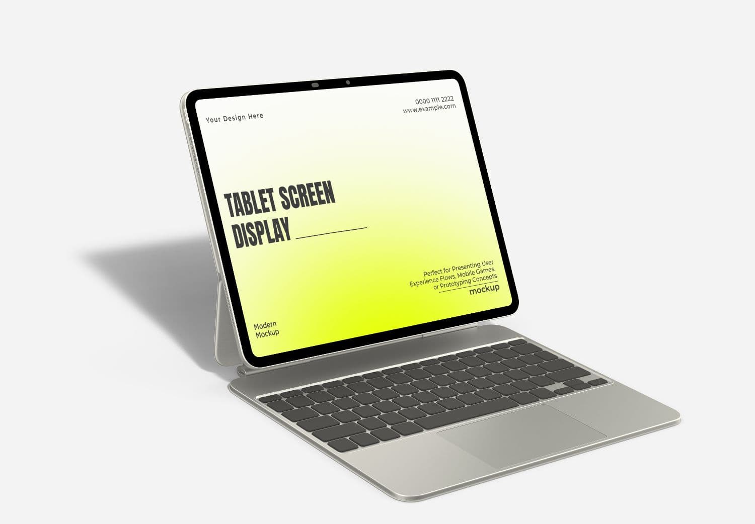 Tablet Screen Mockup with Keyboard Cover