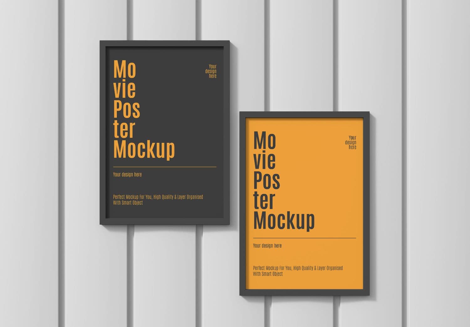 Movie Poster Mockup in Vertical Wall Frames