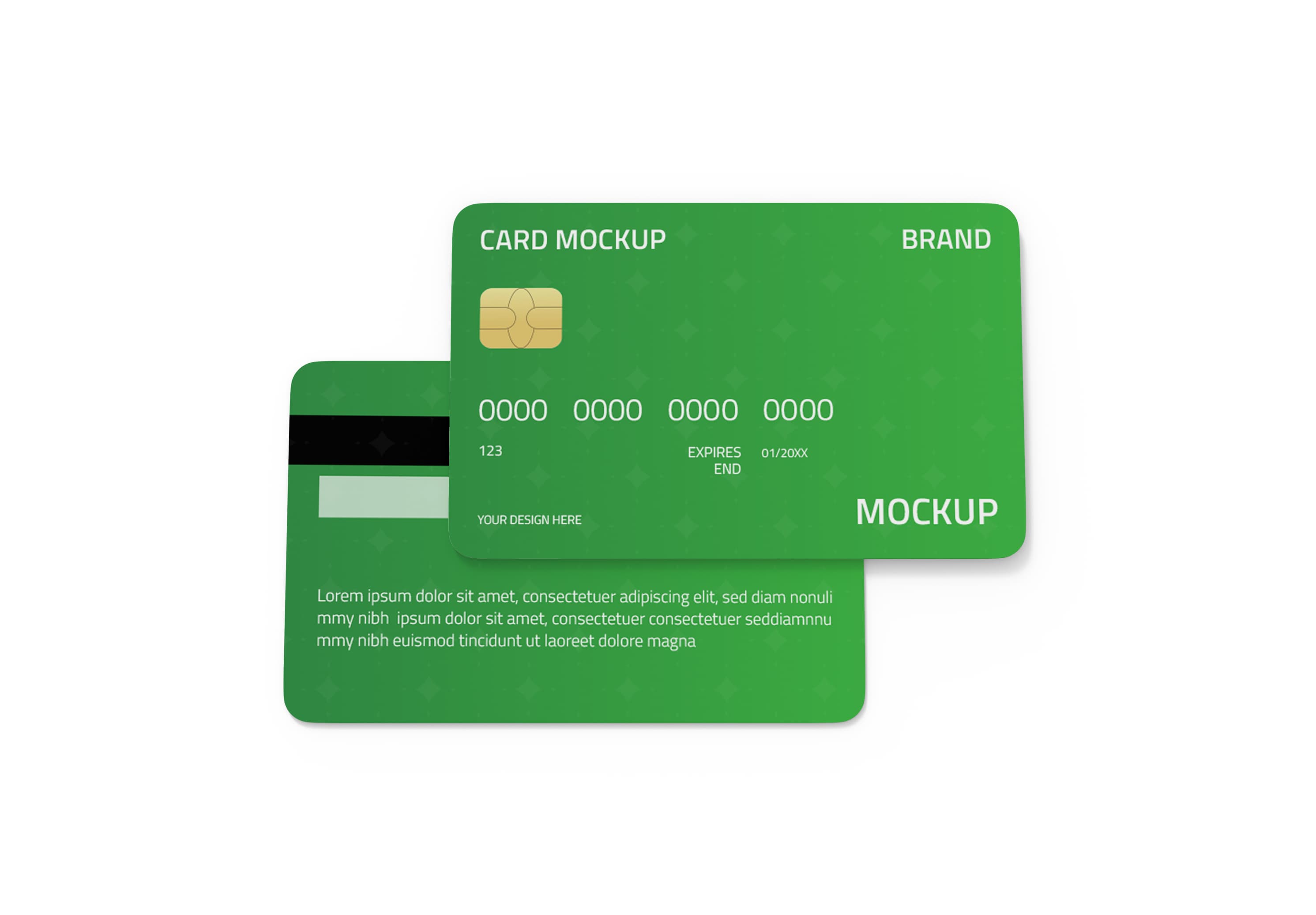 Professional Green Credit Card Mockup Design