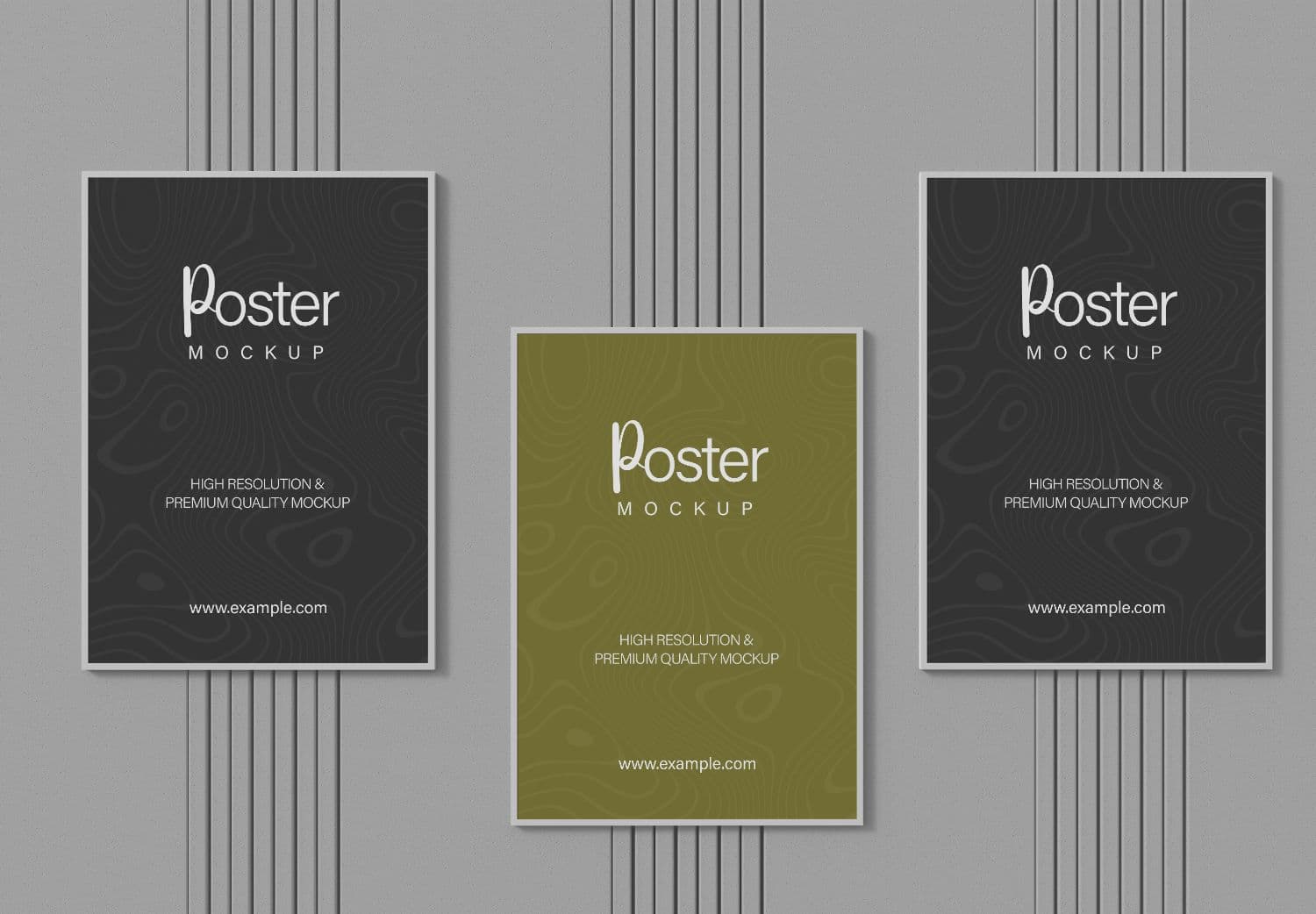 Realistic Wall Poster Mockup Set for Design Projects