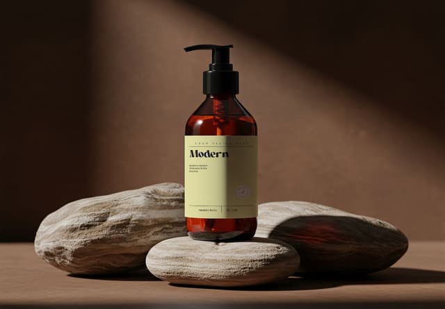 Modern Dropper Bottle Mockup with Mints Label