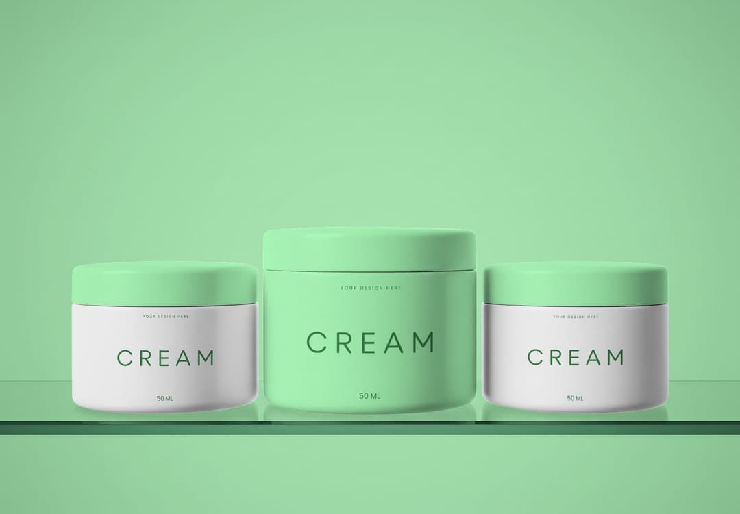 Mint Green Cream Jars Mockup Set
