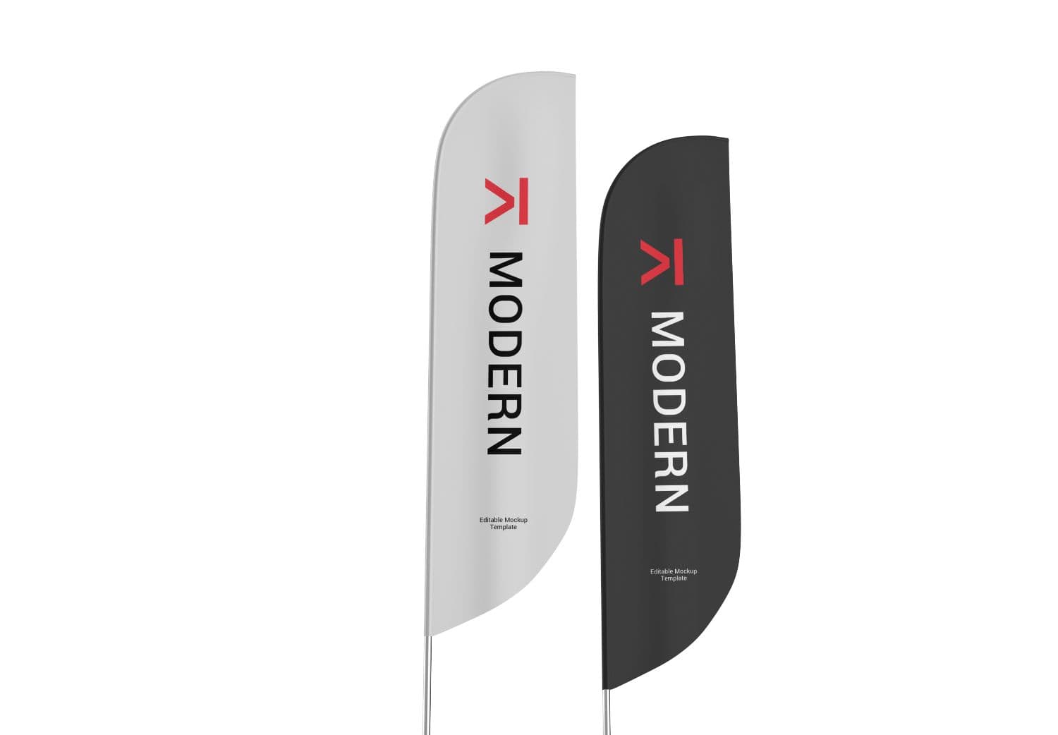 Realistic Modern Flag Mockup for Brand Promotion