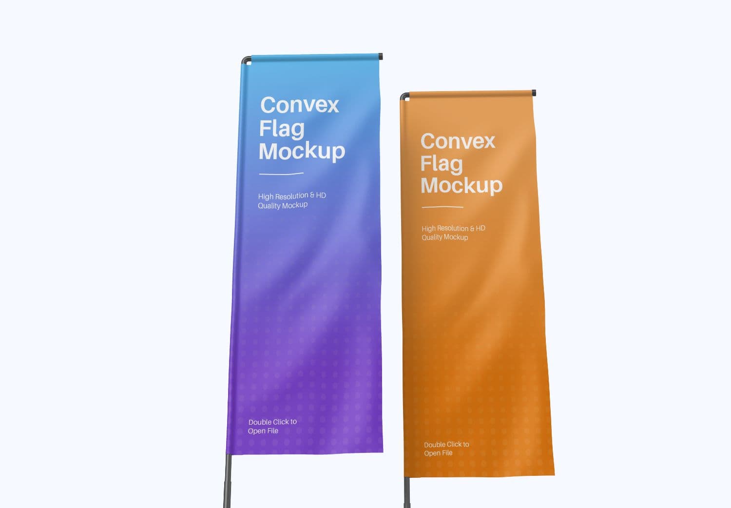 High Resolution Convex Flag Mockup for Branding Projects