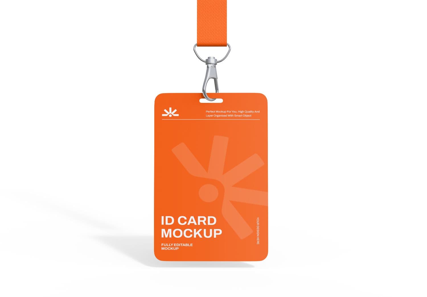 Vibrant Orange ID Card Mockup