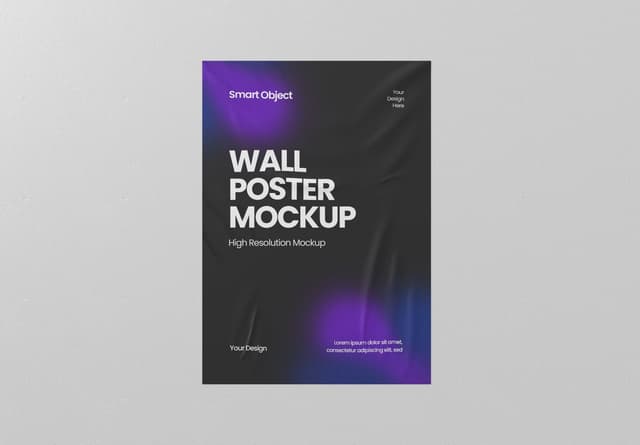 Dark Gradient Wall Poster Mockup Display