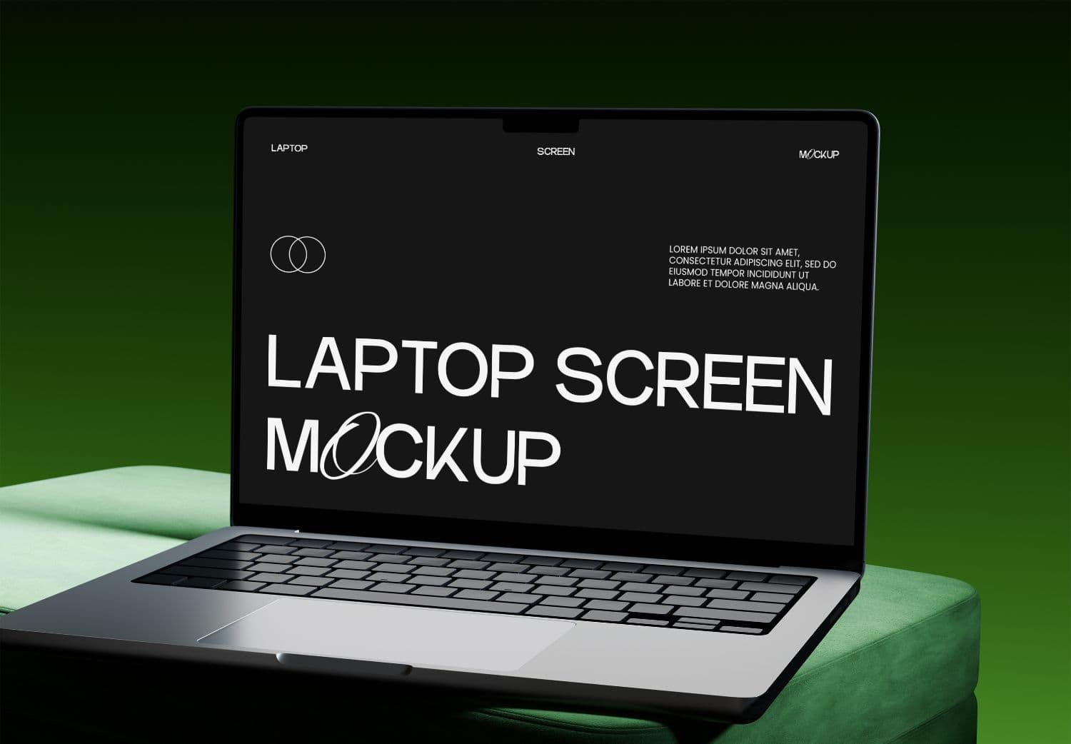Dark Mode Laptop Mockup Template PSD for Website Presentations