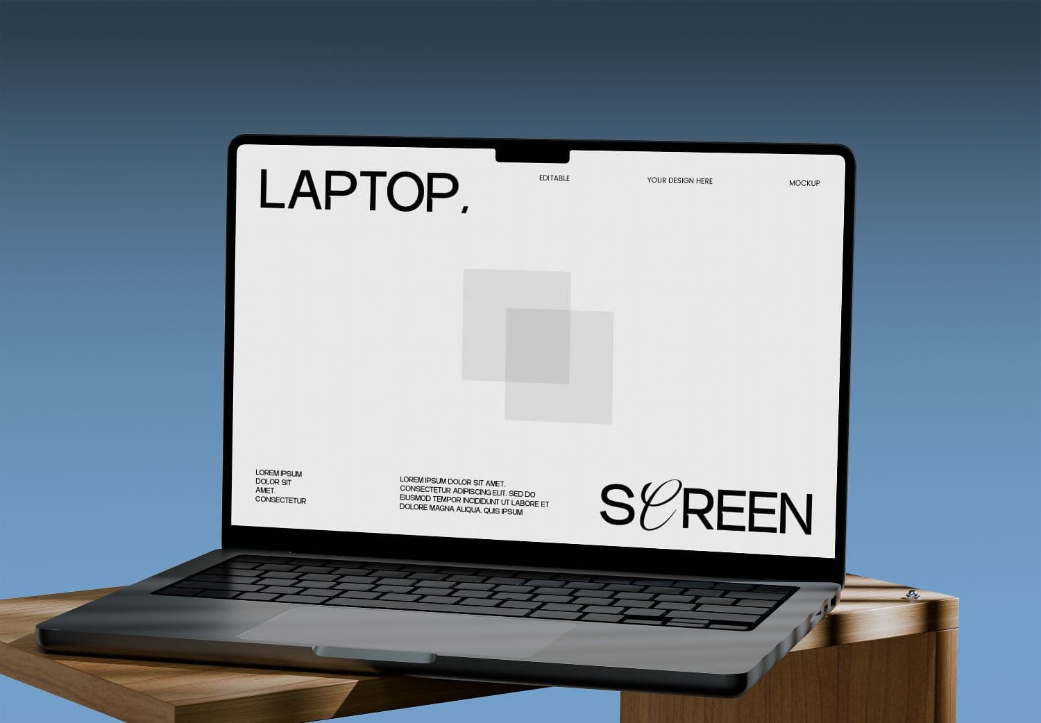 Sleek Modern Laptop Mockup for Web Design Projects