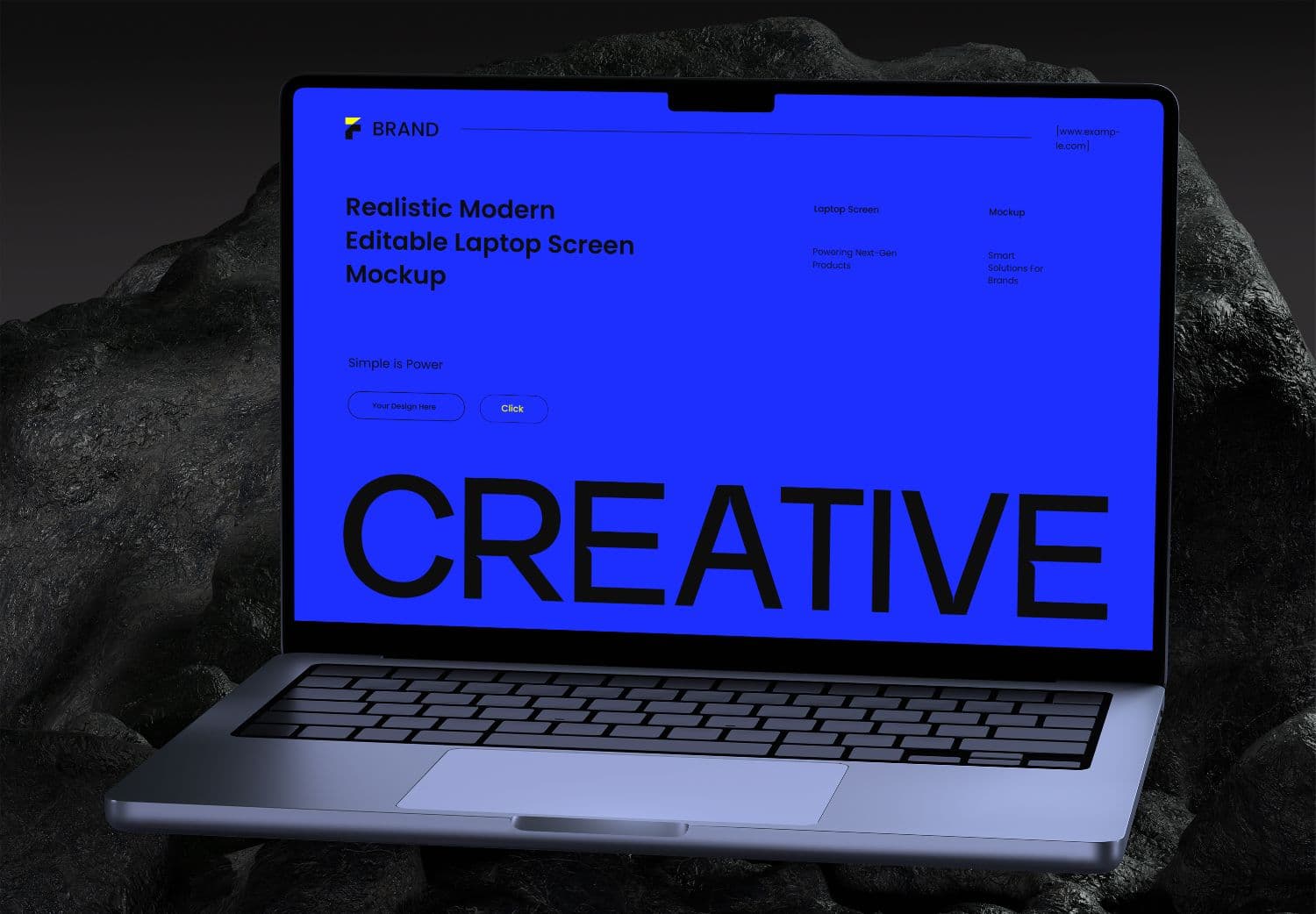 Creative Laptop Mockup for Web Design & Portfolio Showcase