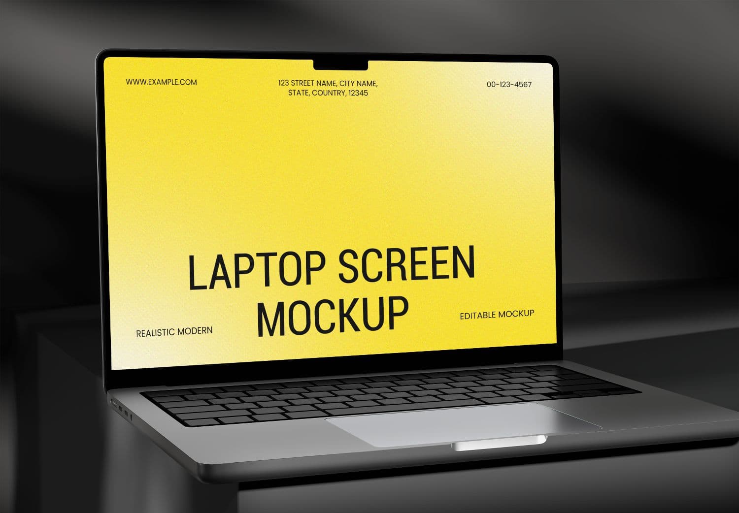 Realistic Modern Laptop Screen Mockup for UI/UX Presentations