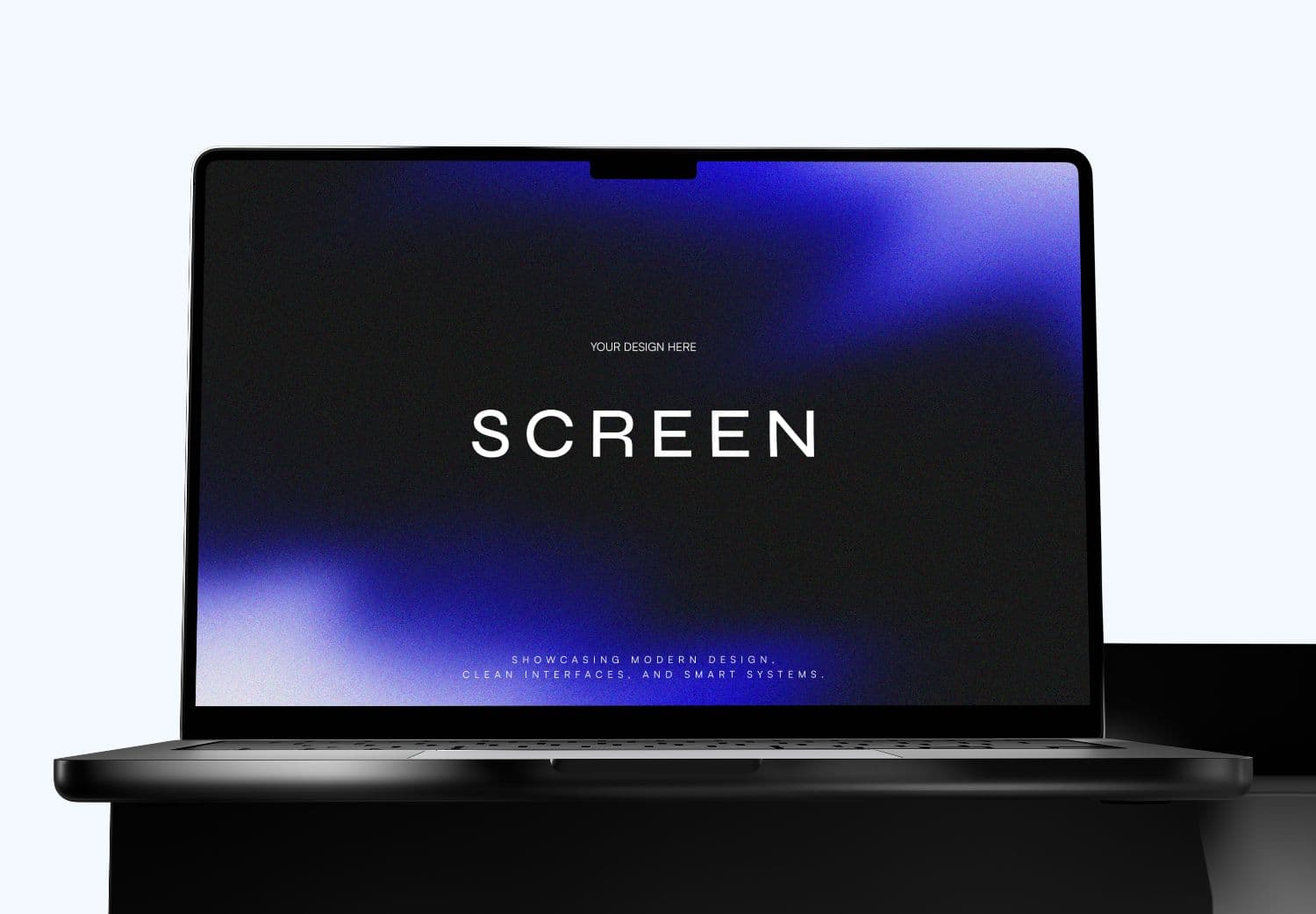 Dark Modern Laptop Screen Mockup for UI/UX Design Presentation