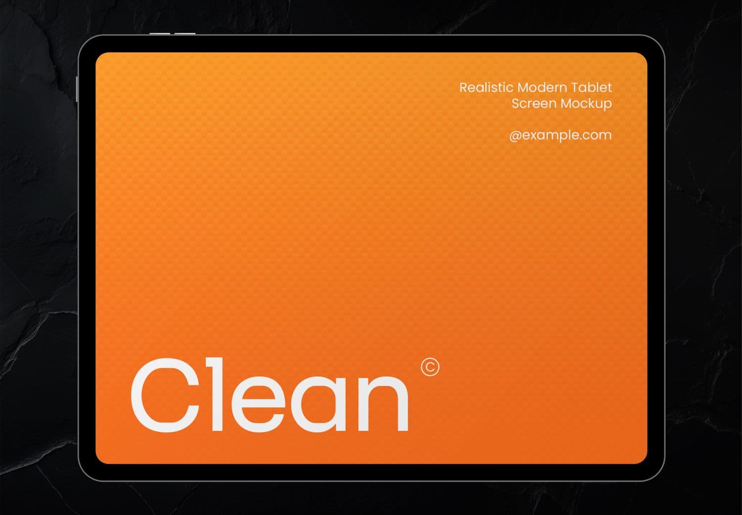 Modern Tablet Screen Mockup with Clean Orange Design