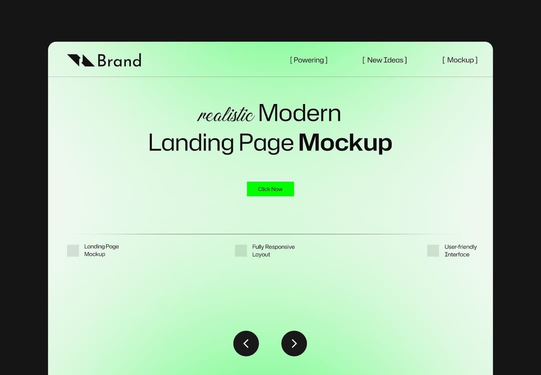 Realistic Modern Web Landing Page Mockup for Branding | MockupHive