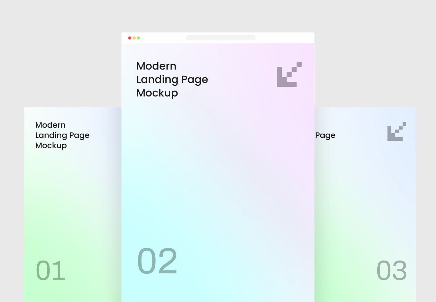 Modern Landing Page Web Mockup for UI Designers