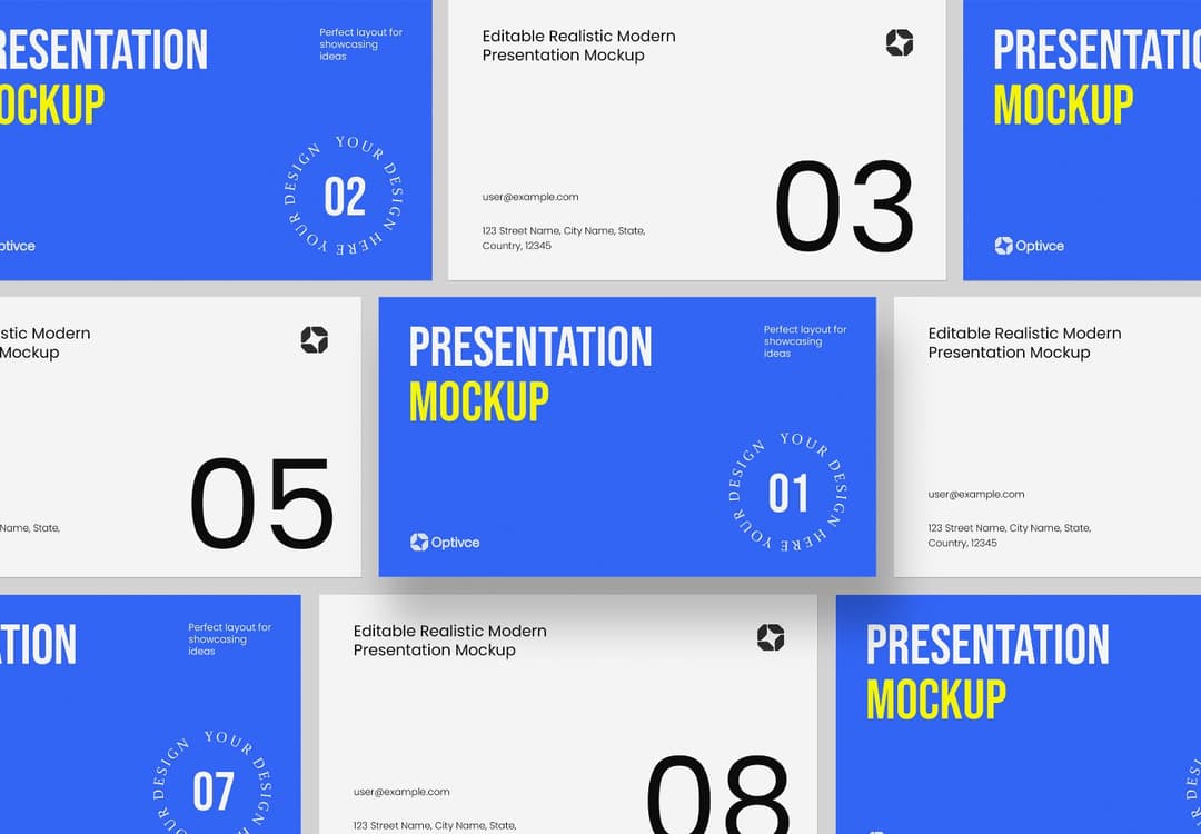 Optivce Realistic Modern Presentation Slide Mockup Template
