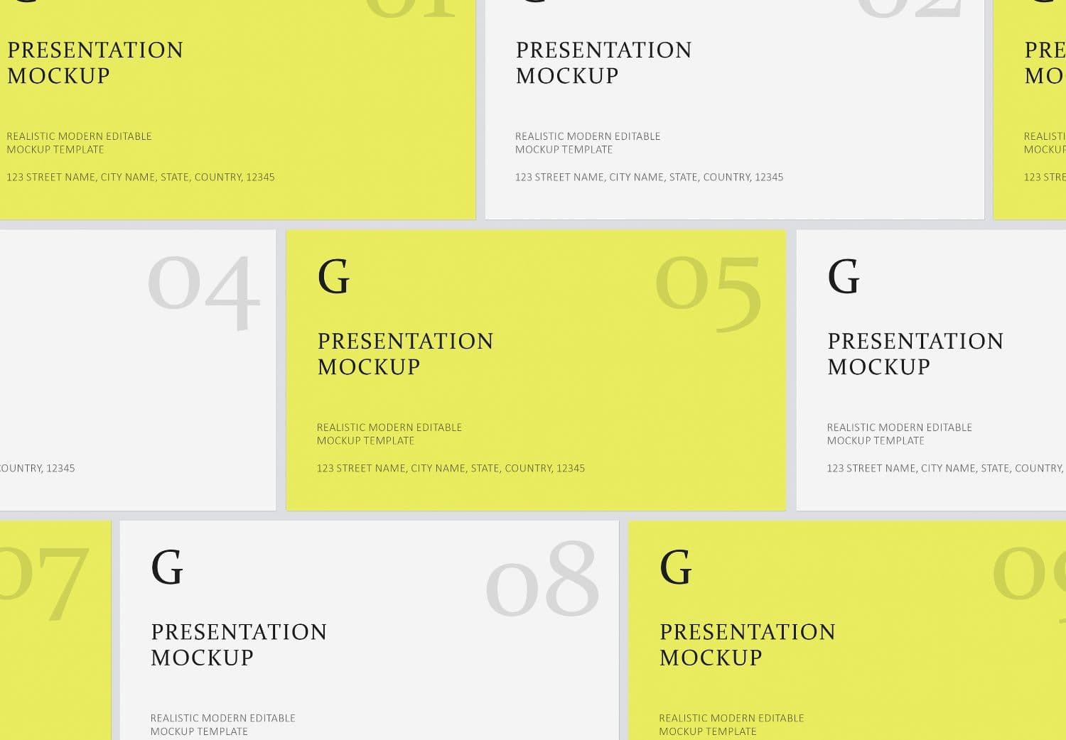 Professional Presentation Slide Mockup Set for Designer