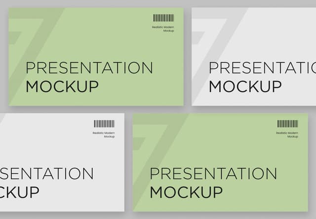 Modern Green and White Presentation Mockup Set