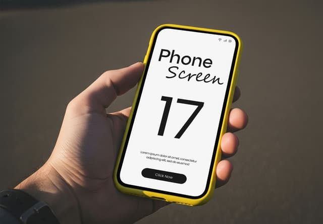Yellow Smartphone Screen Mockup for Mobile Design