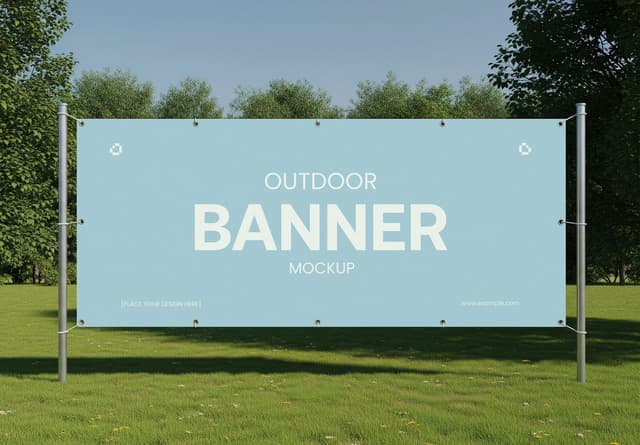 Realistic Park Outdoor Banner Mockup Display