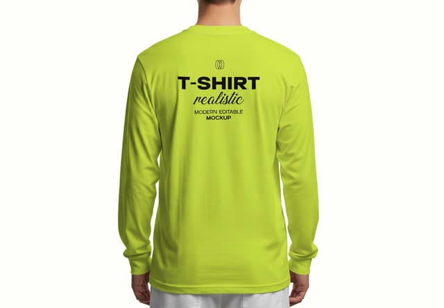 Bright Green Long Sleeve T-Shirt Mockup Design
