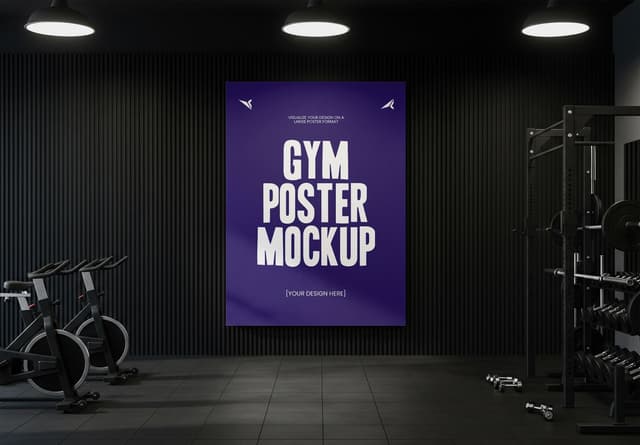 Realistic Gym Poster Mockup for Fitness Branding