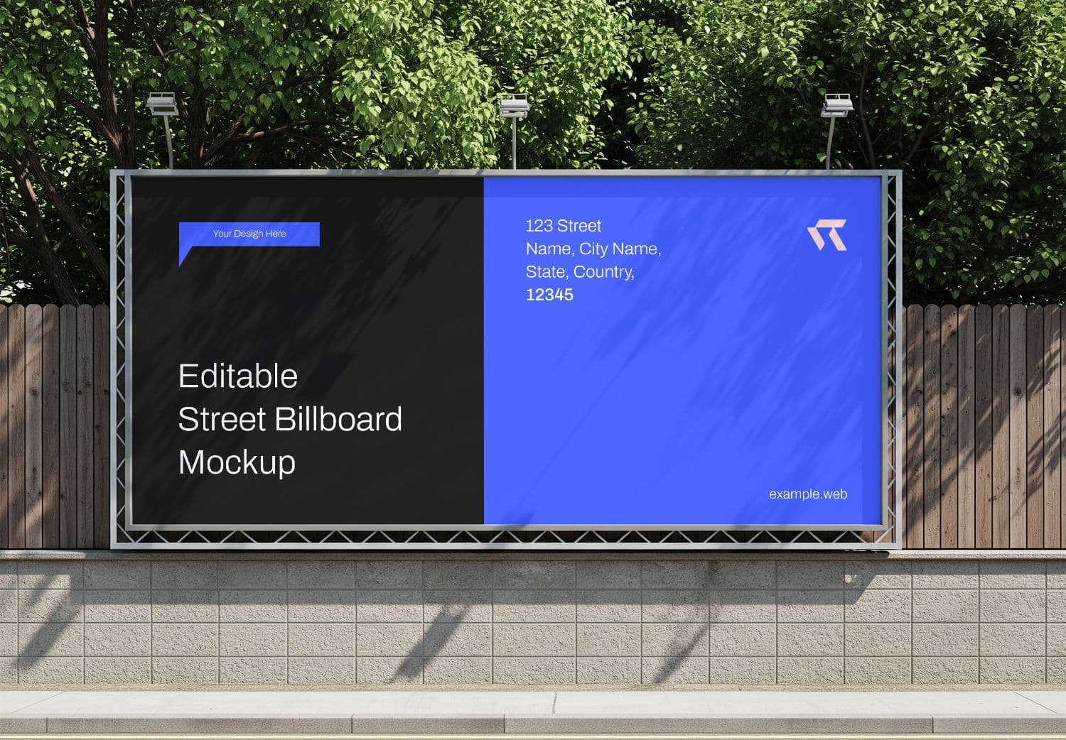 Street Billboard Mockup for Outdoor Advertising Design