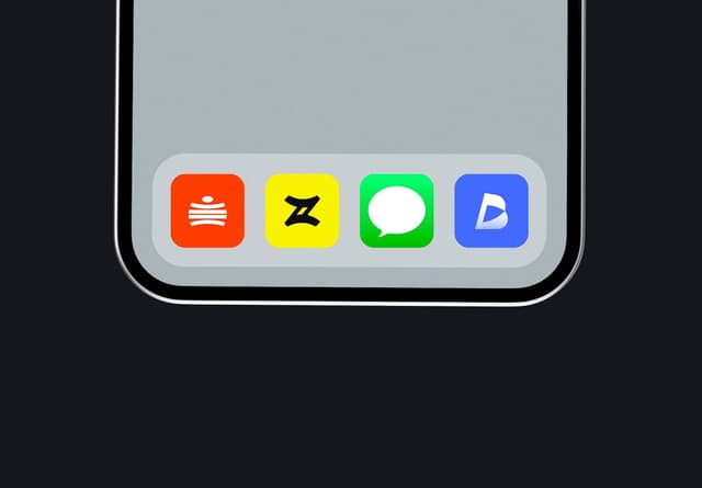 Mobile Phone App Icons Dock Mockup
