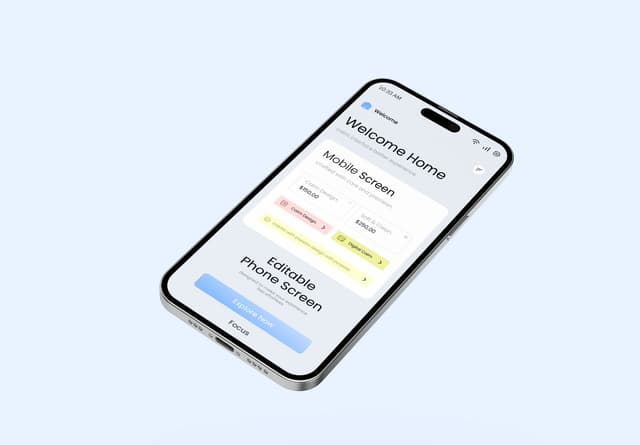 iPhone Mobile Screen Mockup UI Design Display