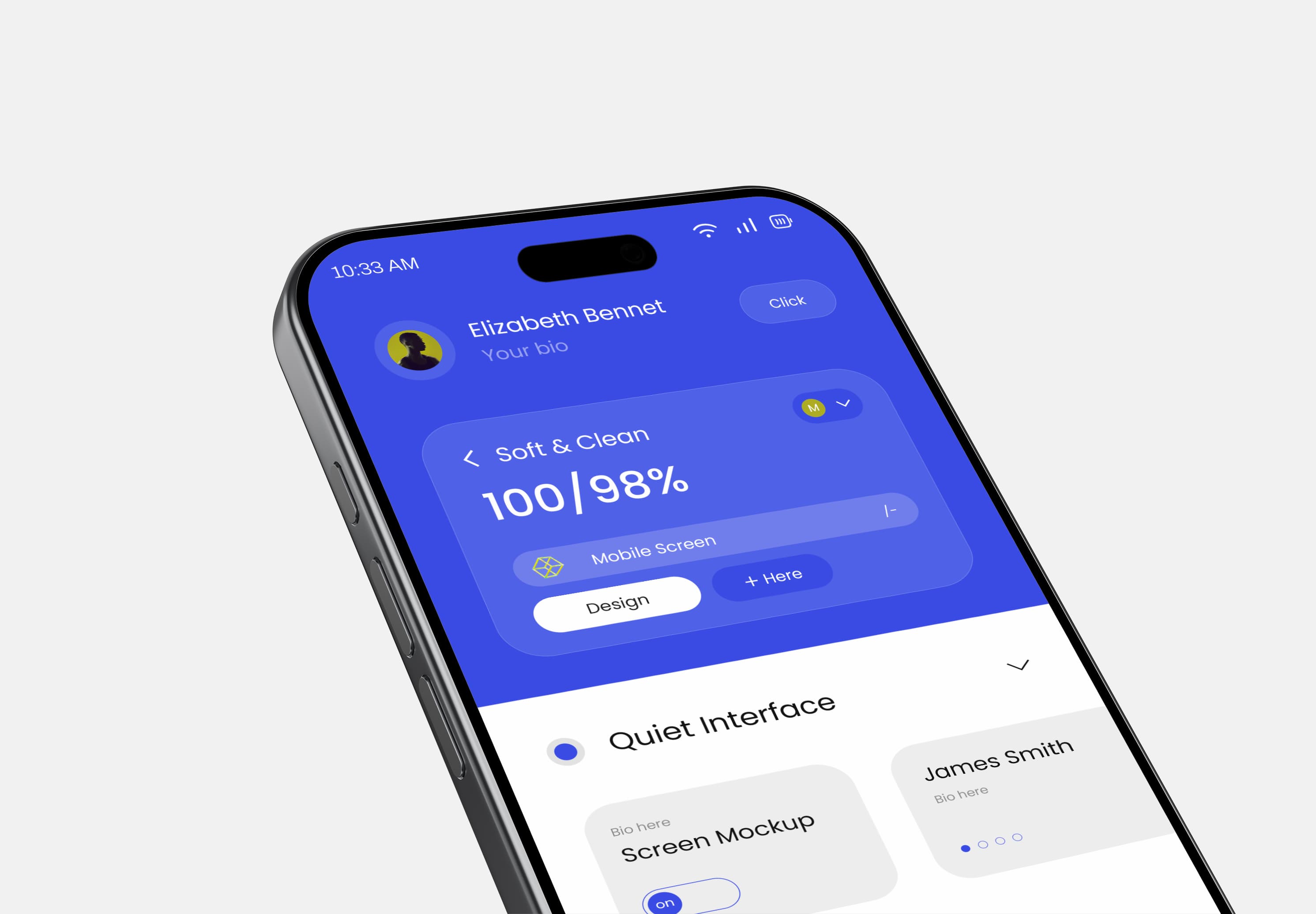 iPhone App Interface Mockup for Mobile UI Design