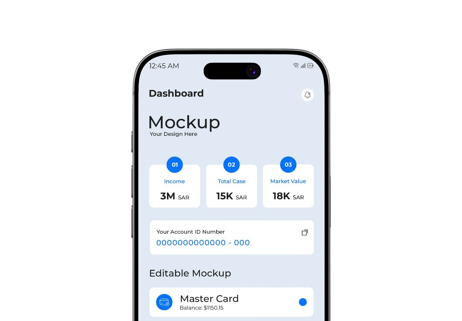 iPhone 17 Pro Max Mockup for Finance App UI